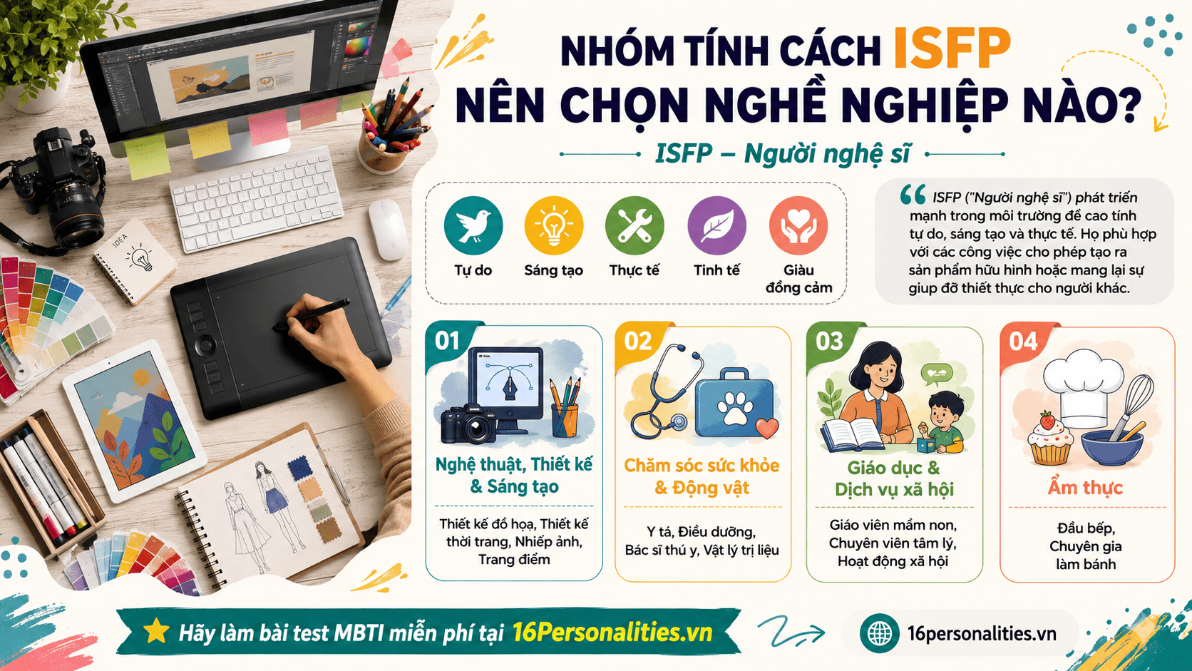 ISFP chọn nghề gì cho hợp? Bật mí luôn để khỏi mù mờ nha! ✨