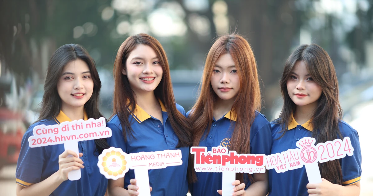Dàn nữ sinh thanh lịch Trường Khoa học liên ngành và Nghệ thuật rạng rỡ tại Ngày hội tuyển sinh Hoa hậu Việt Nam 2024