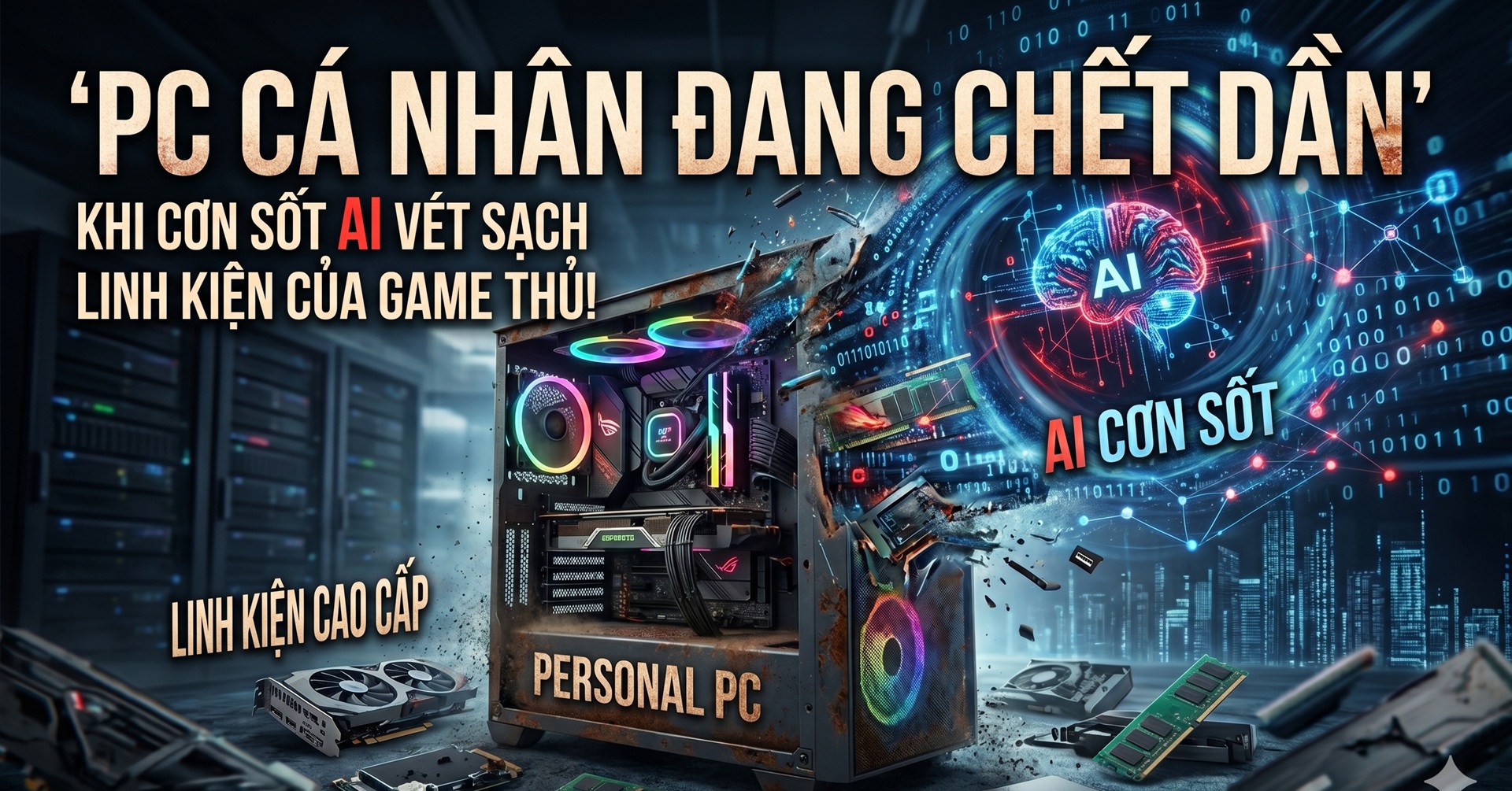 PC sắp tuyệt chủng vì AI đang "vét sạch" linh kiện, game thủ khóc thét với giá trời
