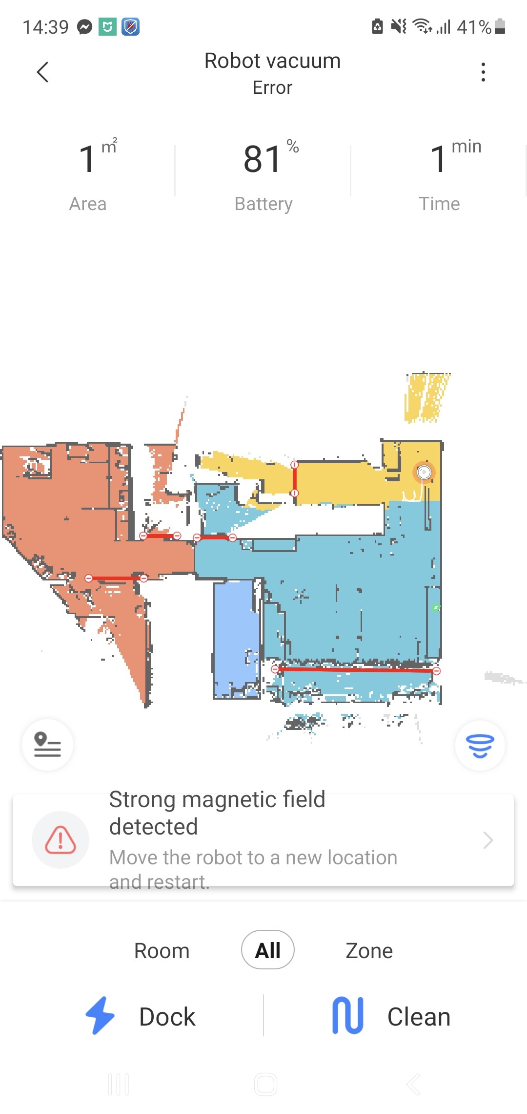Roborock S5 bị lỗi 11 "Strong Magnetic Field Detected" - Nhà mới là nỗi đau mới