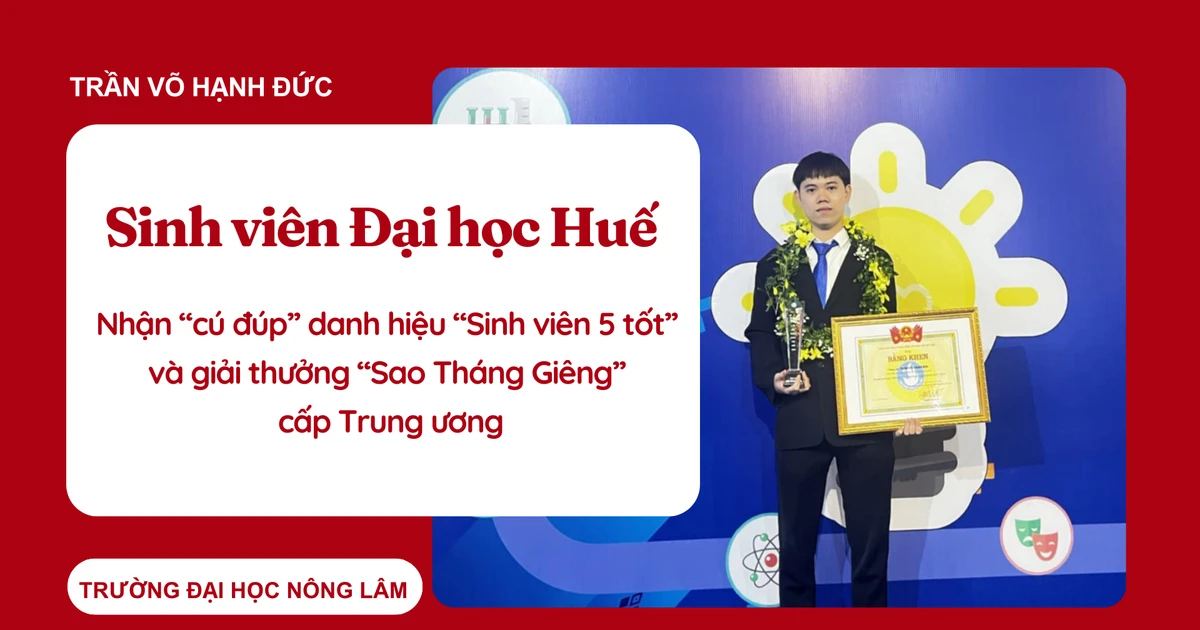 Bạn sinh viên Đại học Huế nhận "cú đúp" danh hiệu "Sinh viên 5 tốt tiêu biểu" và giải thưởng "Sao Tháng Giêng" cấp Trung ương - Xịn xò quá đi!