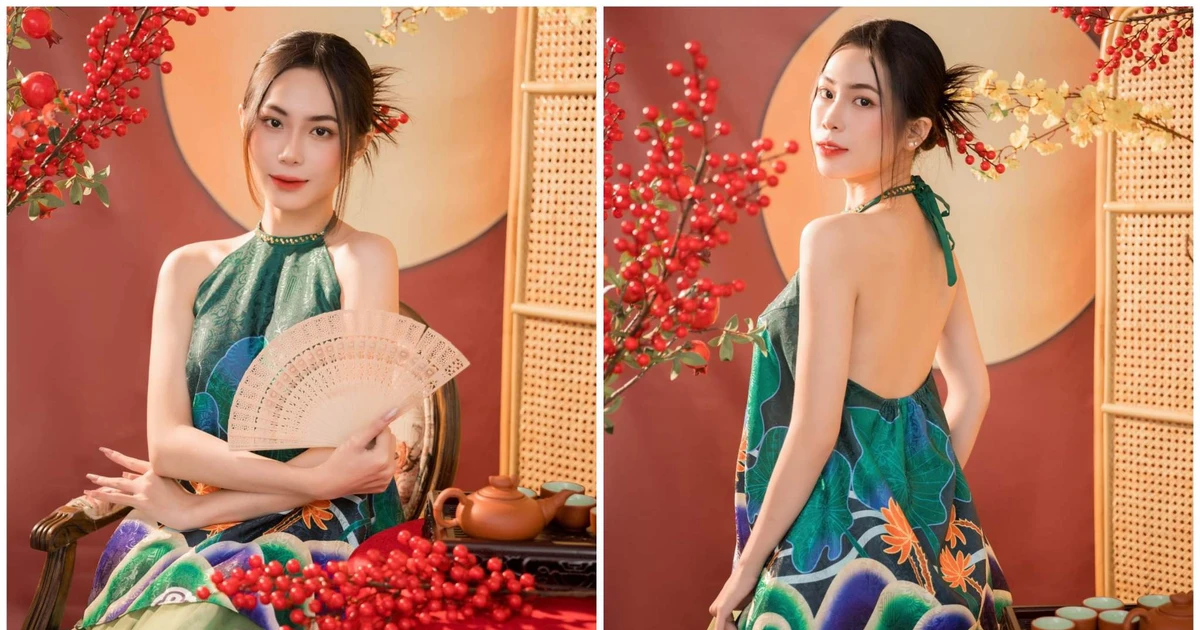Yếm sen thanh tao xinh xỉu - outfit chill phết cho team muốn flex Tết khác biệt