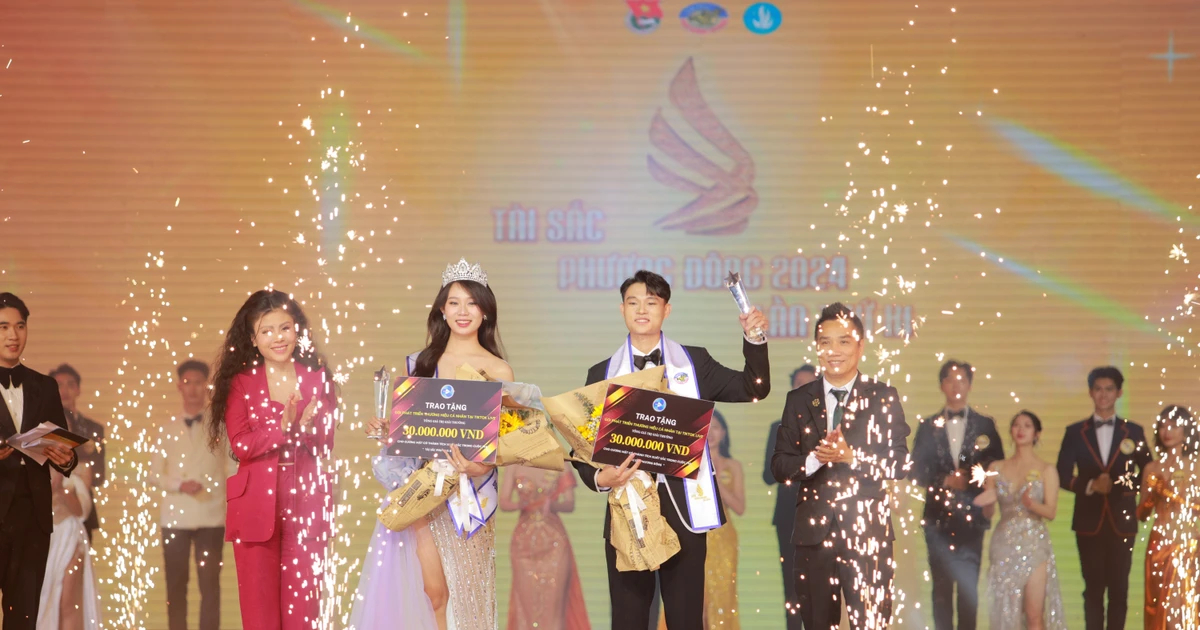 Ngô Mai Hương và Nguyễn Trọng Quân chính thức lên ngôi Hoa khôi và Nam vương Tài Sắc Phương Đông 2024