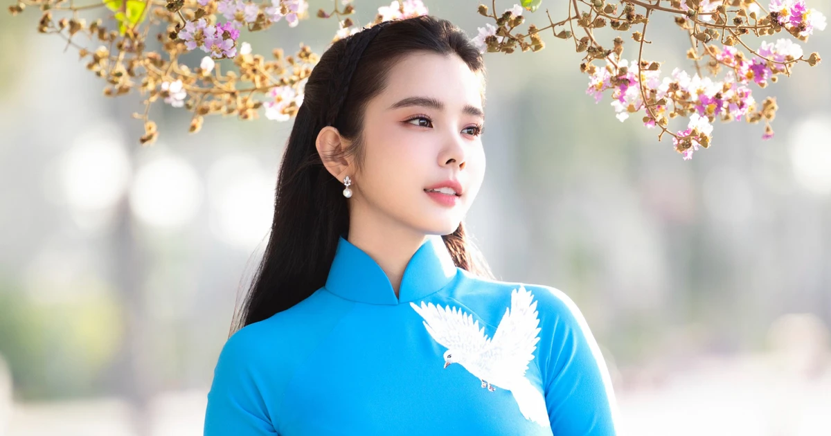 Nàng hậu Huỳnh Vy diện áo dài thơ mộng quá trời, nhận vai đại sứ Chiến dịch Thanh niên tình nguyện Hè 2024