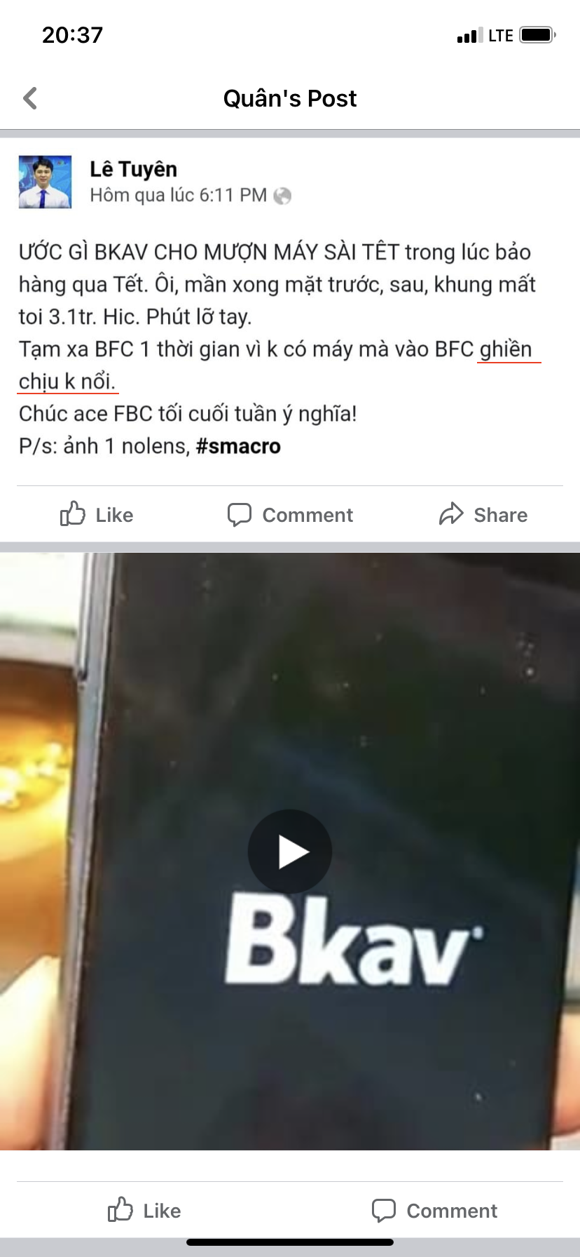 Tâm sự "tích cực" của fan cuồng Bphone sau khi bị chém 3.1 triệu tiền bảo hành