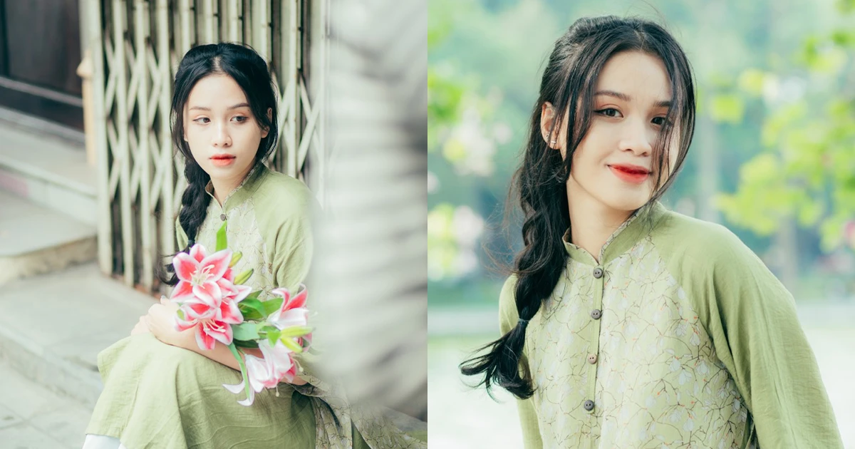 Nữ sinh 2K4 diện áo dài cách tân xinh xỉu, gửi gắm thông điệp ý nghĩa về Tết truyền thống