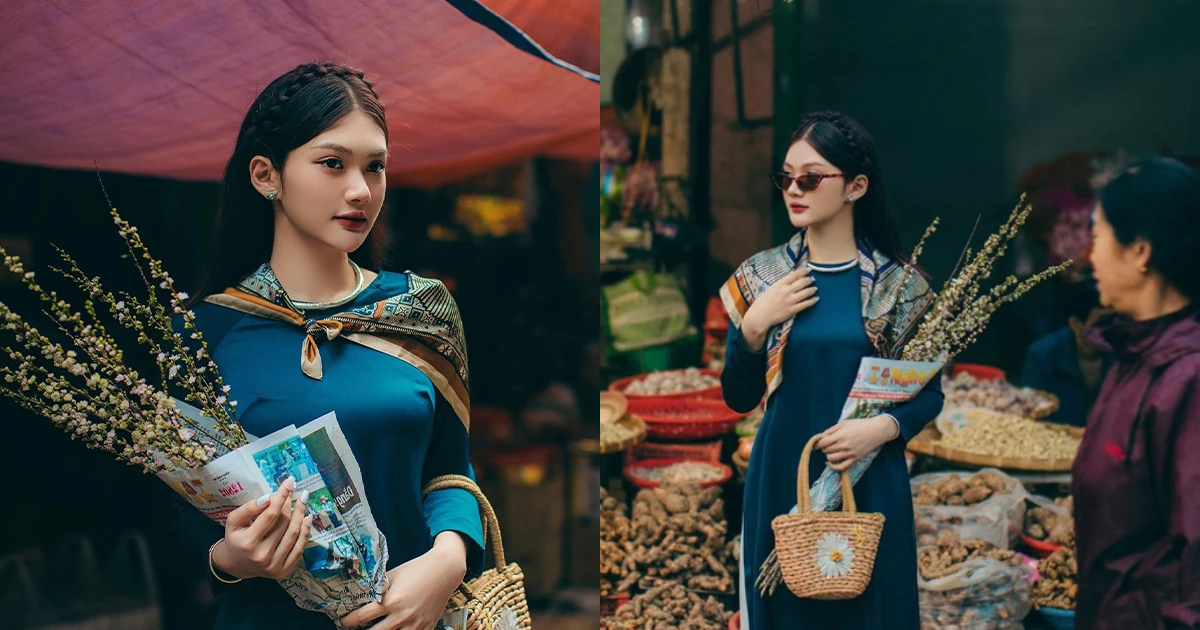 Nữ sinh Đại học Vinh "flex" bộ ảnh chợ Tết cực xịn, ai nhìn cũng thấy năm nào về quê ✨