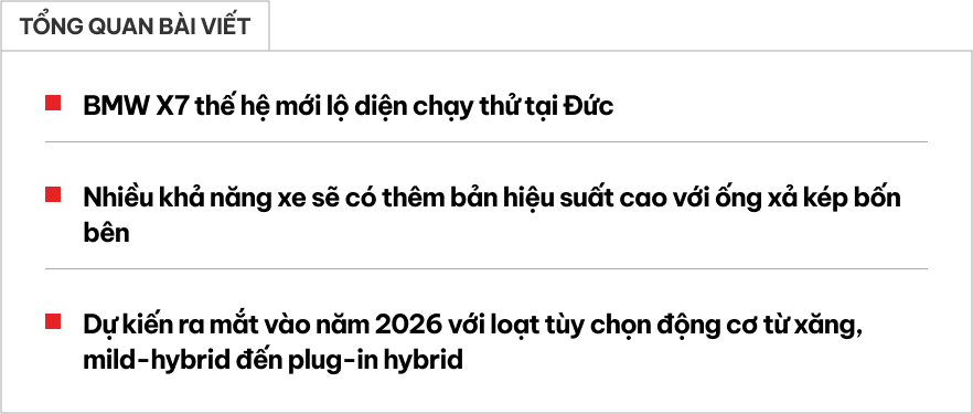 BMW X7 đời mới lộ diện: Cao ráo hơn hẳn, đèn 2 tầng xịn sò, sắp có bản "khủng long tốc độ"