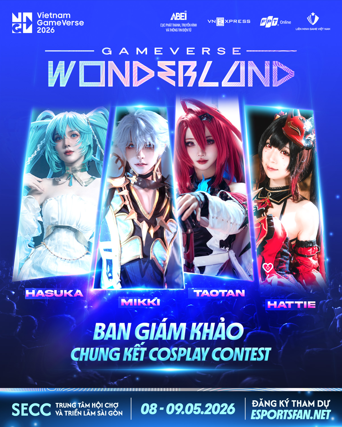 Dàn giám khảo cosplay quốc tế đổ bộ GameVerse 2026: Visual đỉnh nóc, cơ hội gặp idol trong mơ! ✨