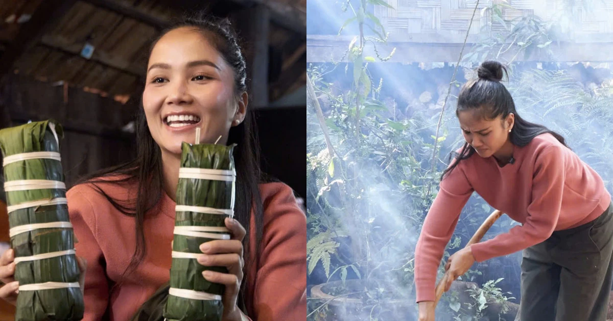 H'Hen Niê về quê gói 400 đòn bánh tét tặng bà con, tình nghĩa đầm ấm ngày cận Tết