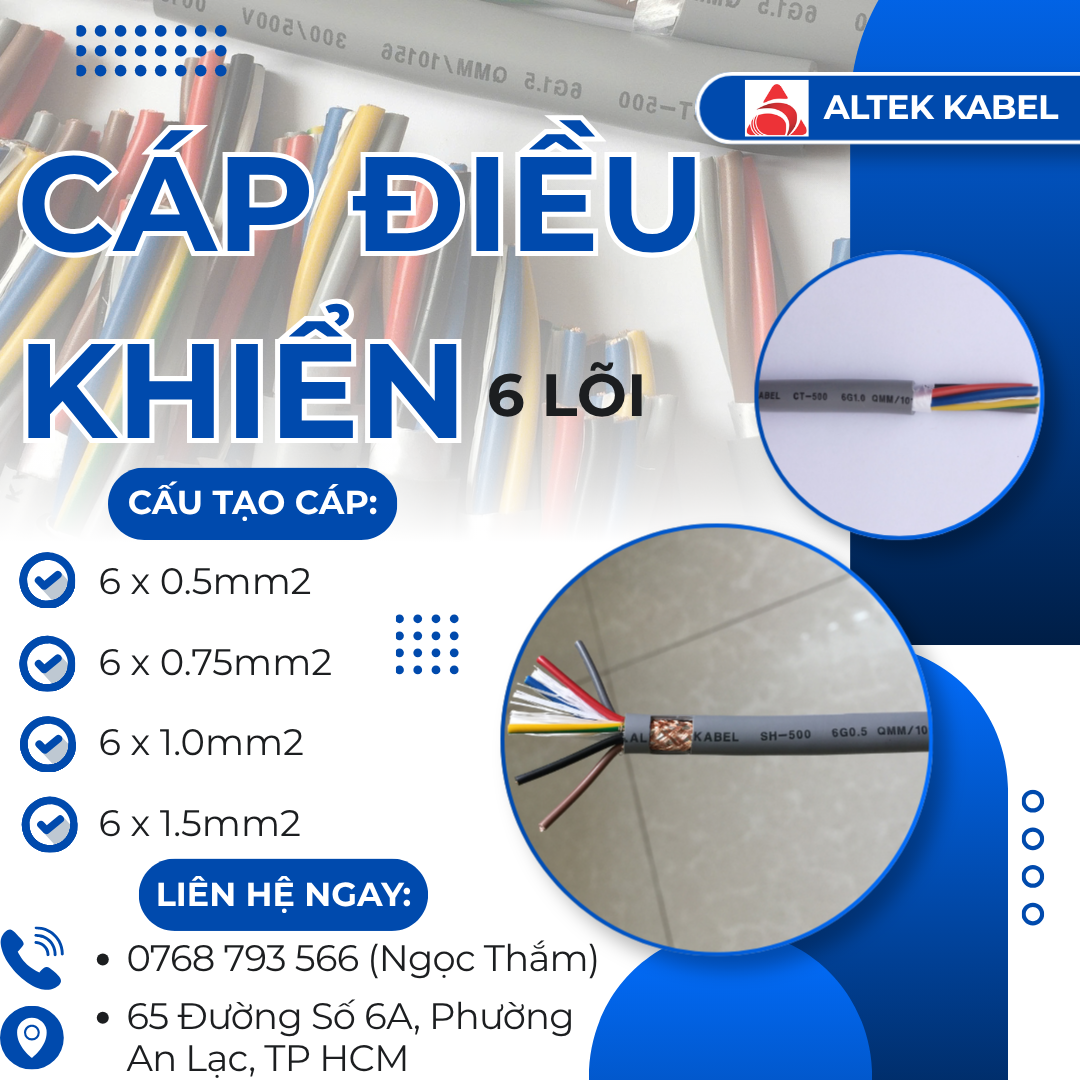 Cáp Điều Khiển ALTEK KABEL 6 Lõi - Chất Lượng Đỉnh Cho Hệ Thống Điều Khiển