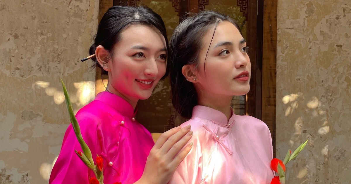 Cặp chị em Miss World Vietnam xinh xỉu trong ngày mùng 1 Tết