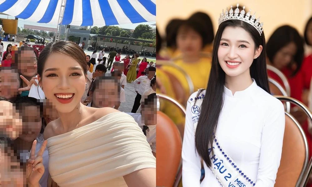Về thăm trường cũ kiểu Hoa hậu Đỗ Thị Hà, Á hậu Phương Nhi: Giản dị mà vẫn xinh muốn xỉu