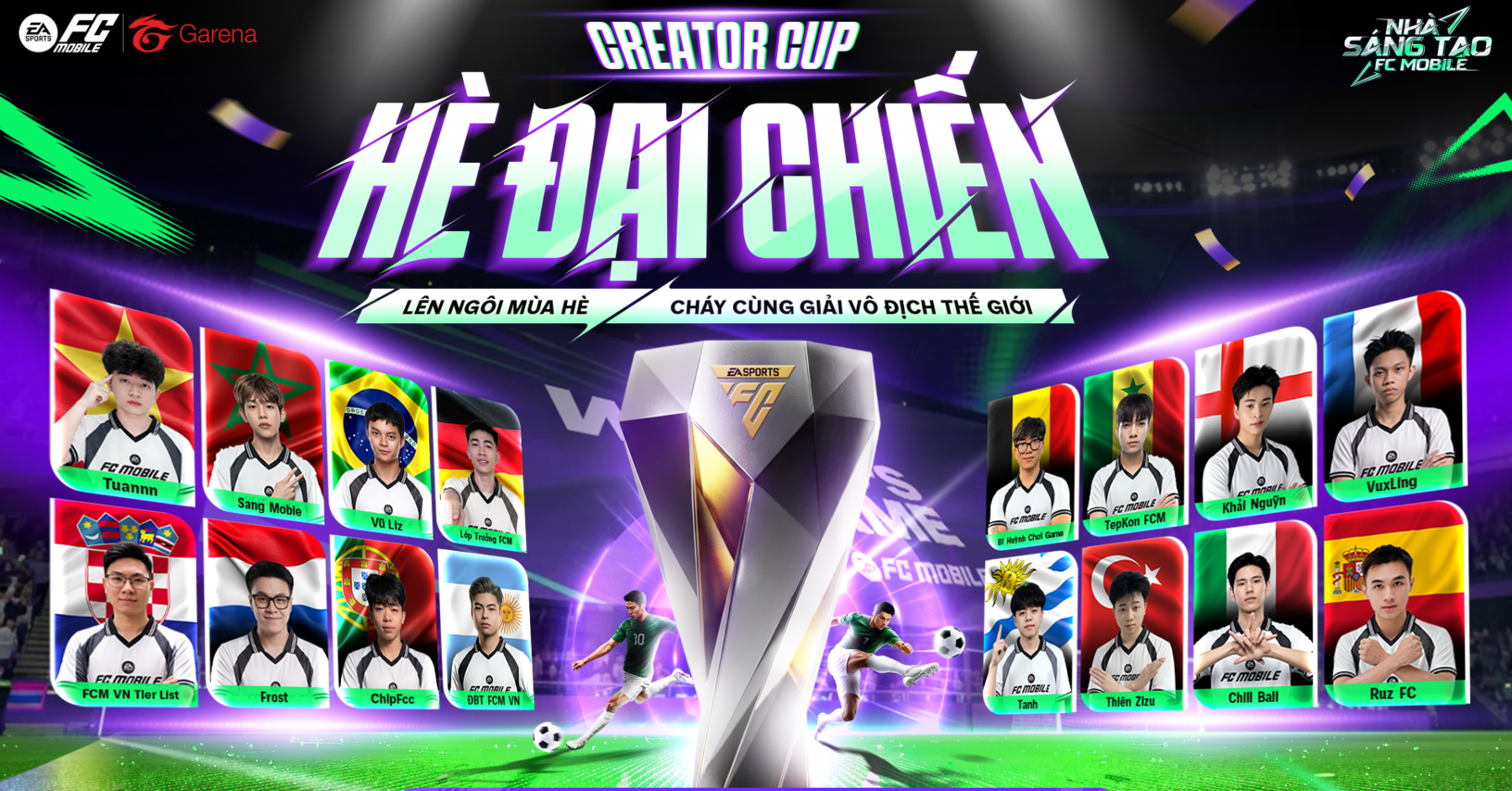 Creator Cup: Hè Đại Chiến - 16 Creator Top Việt Nam "Lên Đồng" Tranh Ngôi Vương FC Mobile ⚽