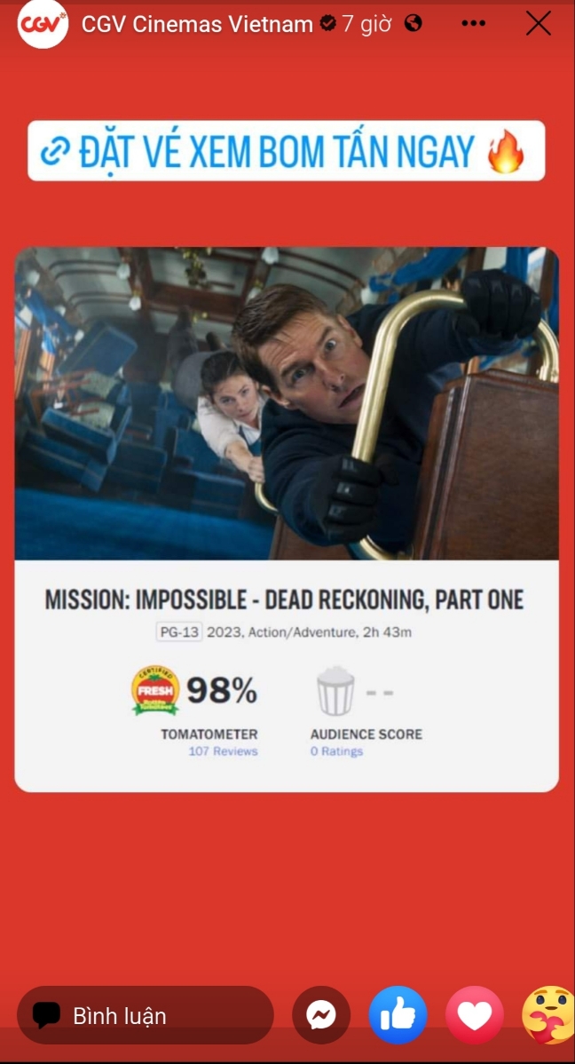 Tom Cruise lại "flex" cực mạnh: Mission Impossible 001 Nghiệp Báo đạt 98% trên Rotten Tomatoes!