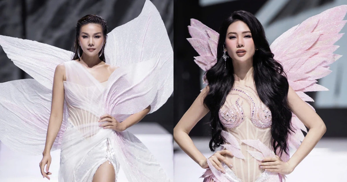 Thanh Hằng diện đầm xẻ cao quyến rũ làm vedette, Bùi Quỳnh Hoa hóa thiên thần gợi cảm diễn 'first face'