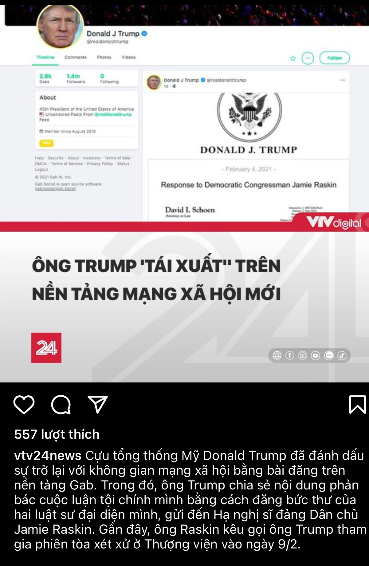 Trump comeback story gây sốt cộng đồng mạng