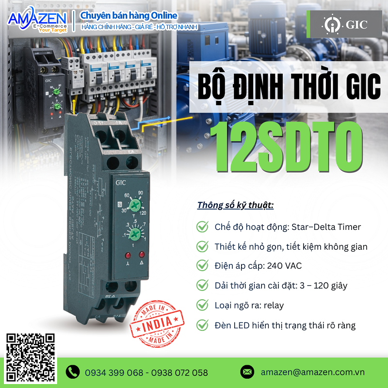 Khởi động động cơ xịn sò hơn với Timer GIC 12SDTO - Giải pháp Sao-Tam giác cực đỉnh! ⚡