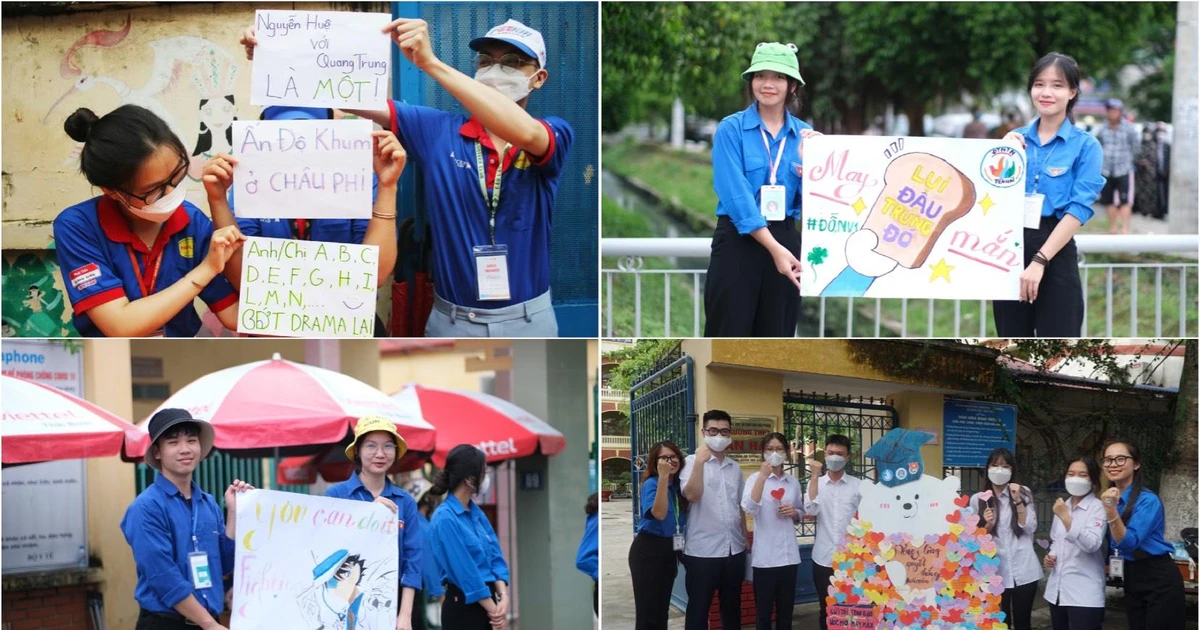 Quá xịn! Cách cổ động siêu độc của sinh viên tình nguyện mùa thi THPT 2022
