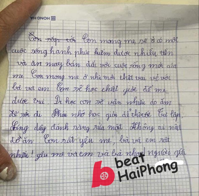 Bức thư của bé lớp 3 Hải Phòng khiến bố mẹ sắp ly hôn đổi ý: Đọc mà nước mắt giàn giụa